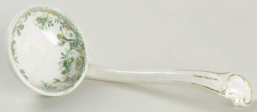 Keswick (Green, Gold Accent) Gravy Ladle Solid Piece by John Edwards-1