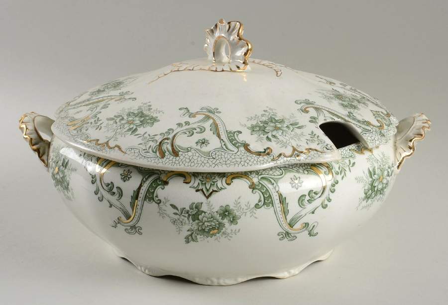 Keswick (Green, Gold Accent) Tureen &  Lid by John Edwards-1