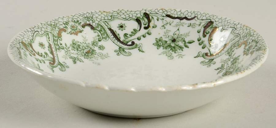 Keswick (Green, Gold Accent) Fruit/Dessert (Sauce) Bowl by John Edwards-1