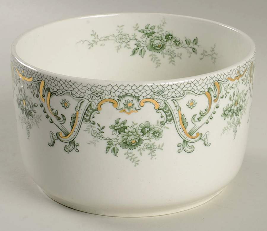 Keswick (Green, Gold Accent) Cranberry Bowl by John Edwards-1