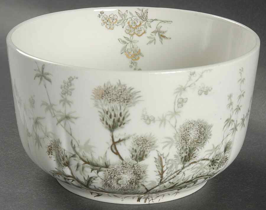 Thistle (Green Gray) Cranberry Bowl by John Edwards-1