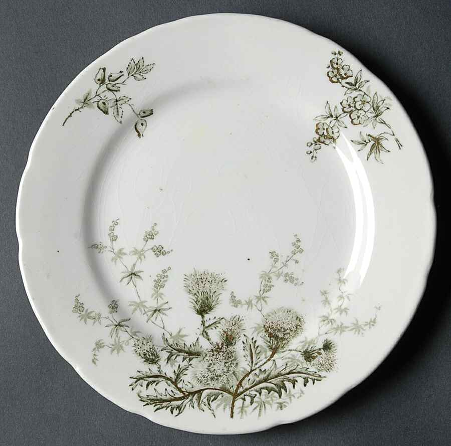 Thistle (Green Gray) Dessert/Pie Plate by John Edwards-1