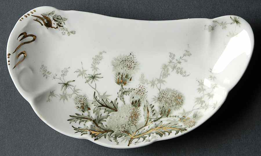 Thistle (Green Gray) Bone Dish by John Edwards-1