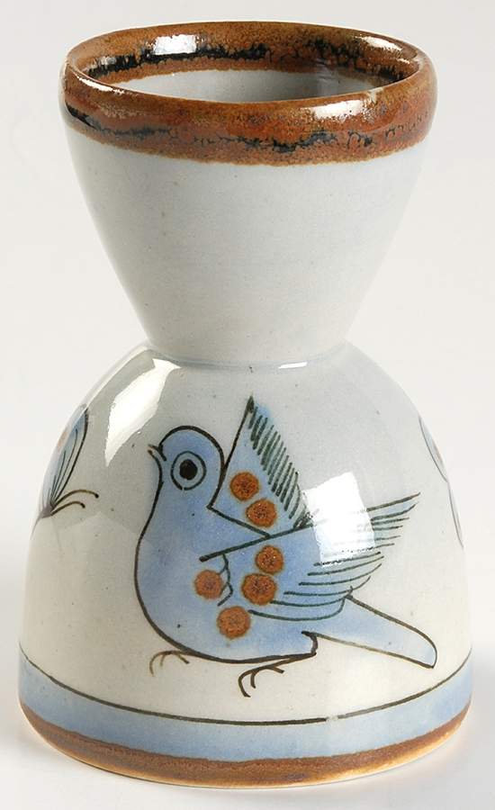 El Palomar Blue Double Egg Cup by Ken Edwards Pottery-1