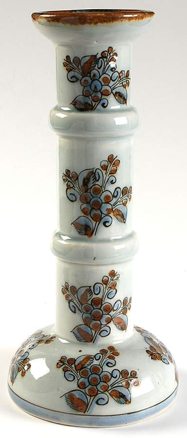 El Palomar Blue 11" Candlestick by Ken Edwards Pottery-1