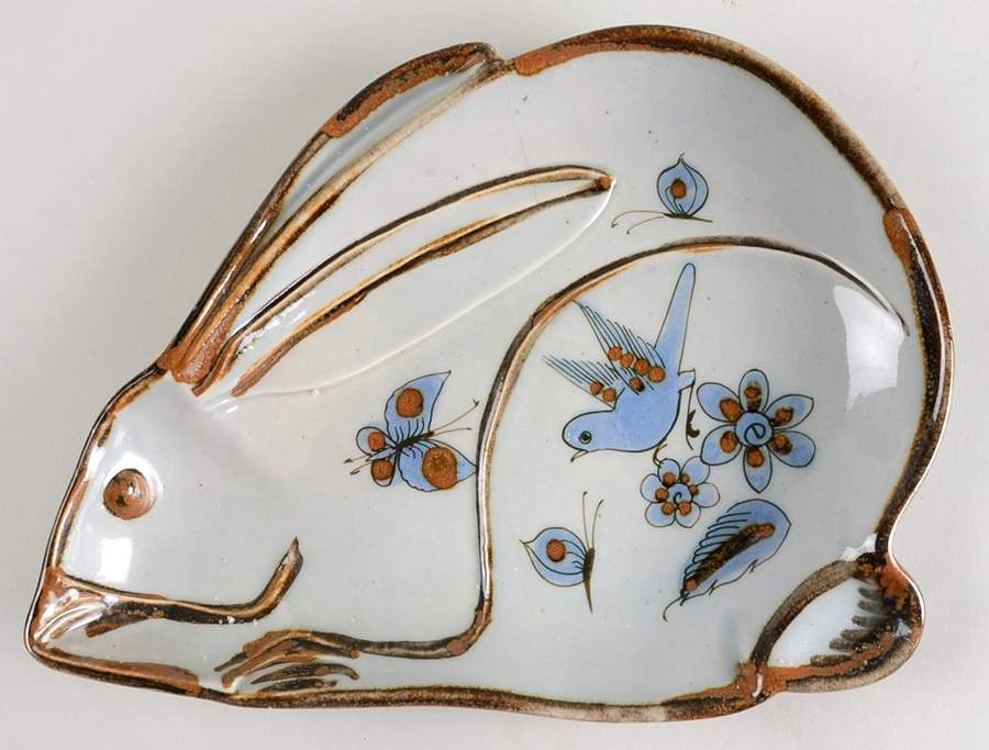 El Palomar Blue 12" Figural Platter by Ken Edwards Pottery-1