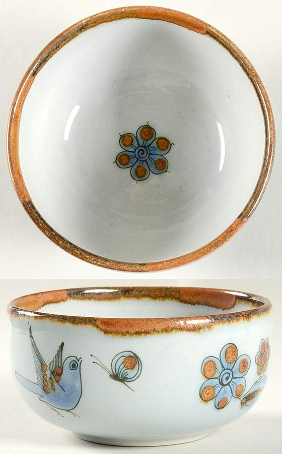 El Palomar Blue 6" Round Vegetable Bowl by Ken Edwards Pottery-1