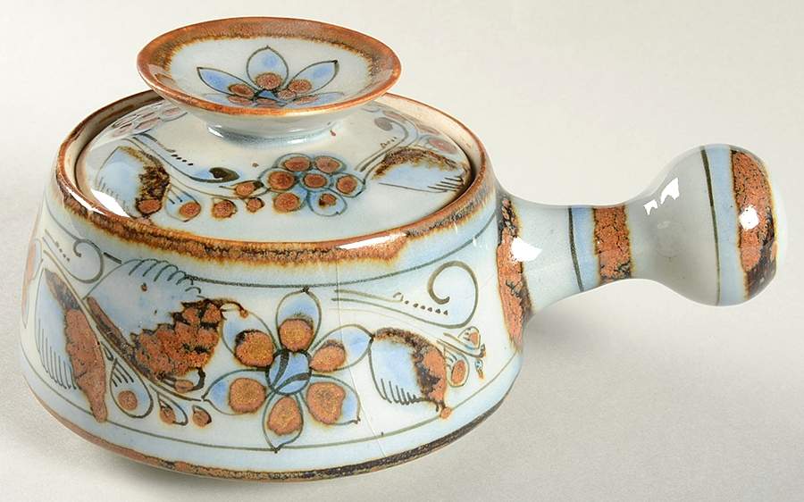 El Palomar Blue Individual Casserole & Lid by Ken Edwards Pottery-1