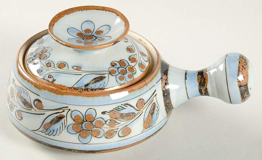 El Palomar Blue Individual Casserole & Lid by Ken Edwards Pottery-1