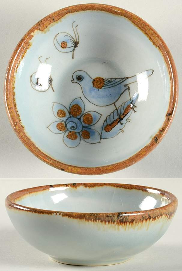 El Palomar Blue Fruit/Dessert (Sauce) Bowl by Ken Edwards Pottery-1