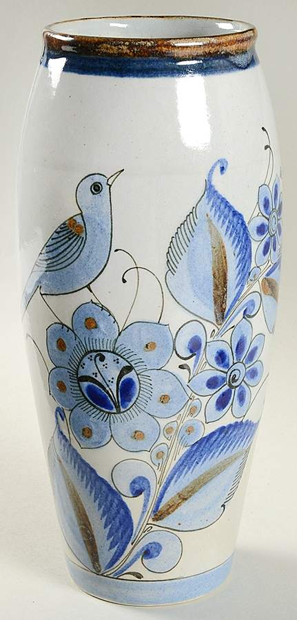 El Palomar Blue 11" Vase by Ken Edwards Pottery-1