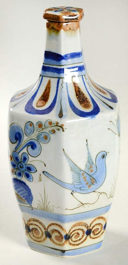 El Palomar Blue Decanter and Stopper by Ken Edwards Pottery-1