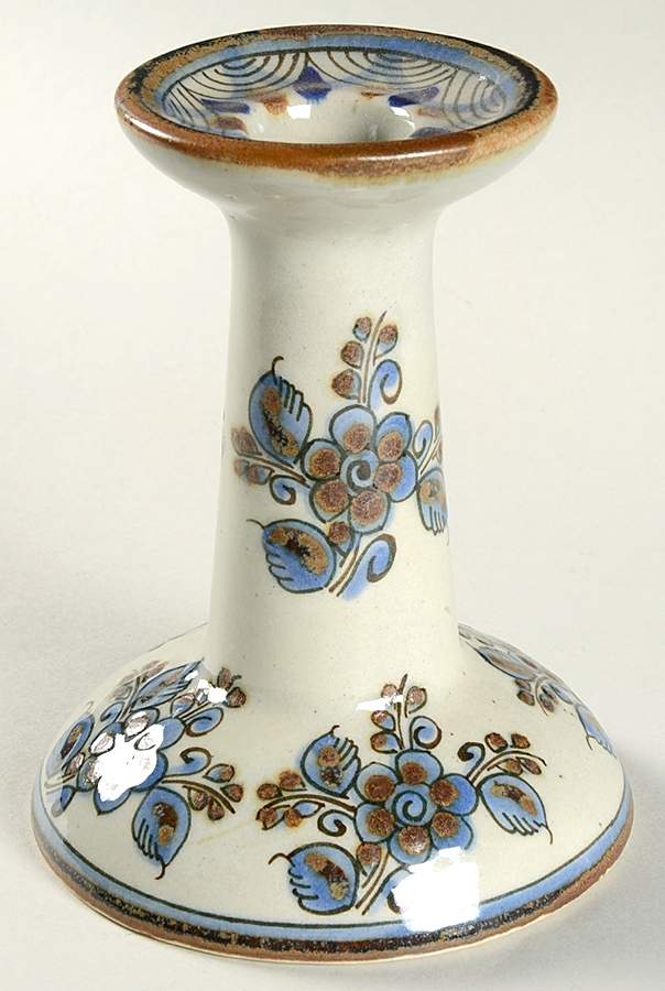 El Palomar Blue 5" Candlestick by Ken Edwards Pottery-1
