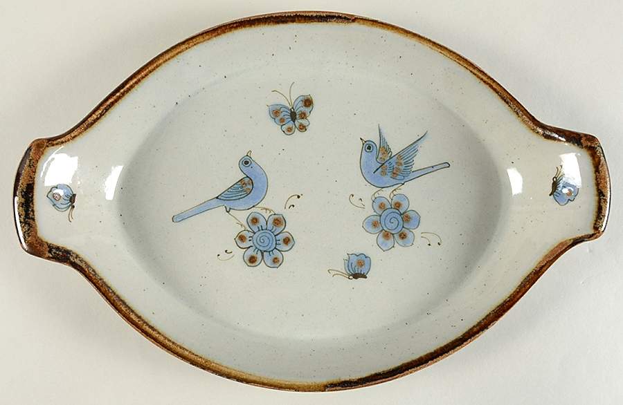 El Palomar Blue 13" Augratin by Ken Edwards Pottery-1