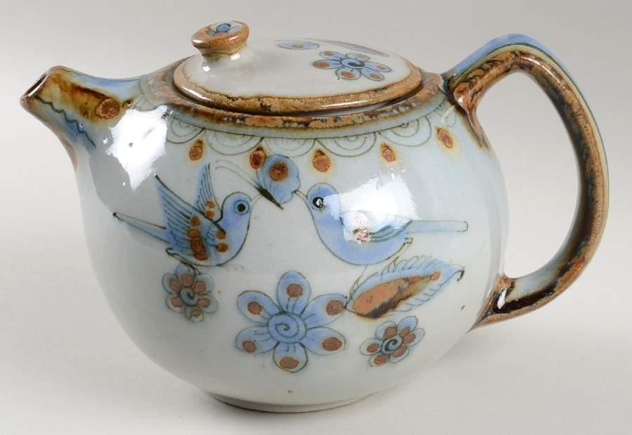 El Palomar Blue Teapot & Lid by Ken Edwards Pottery-1