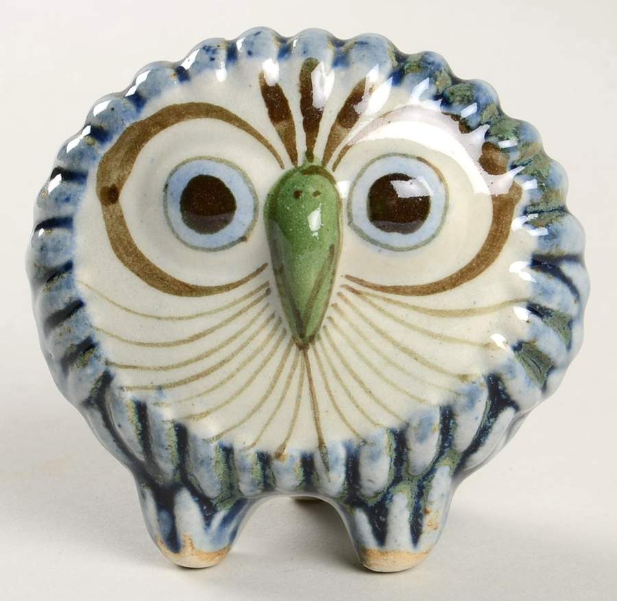 El Palomar Blue Owl Figurine by Ken Edwards Pottery-1