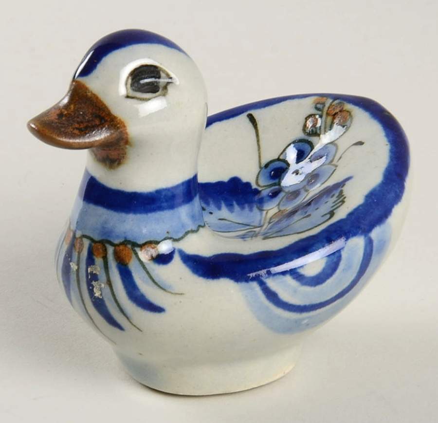 El Palomar Blue Duck Figurine by Ken Edwards Pottery-1