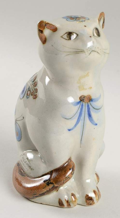 El Palomar Blue Cat Figurine by Ken Edwards Pottery-1