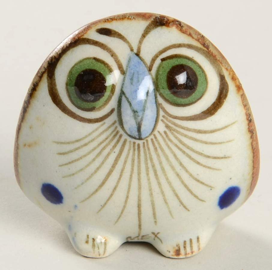 El Palomar Blue Owl Figurine by Ken Edwards Pottery-1