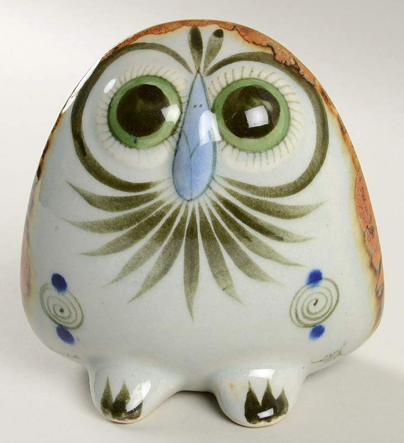 El Palomar Blue Owl Figurine by Ken Edwards Pottery-1