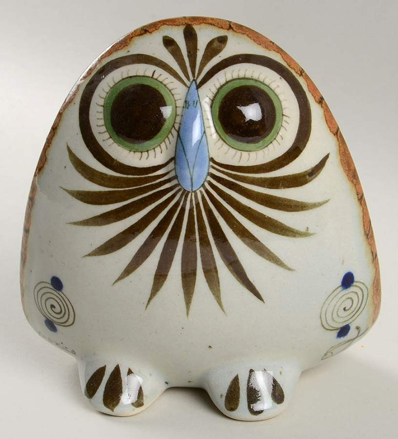 El Palomar Blue Owl Figurine by Ken Edwards Pottery-1