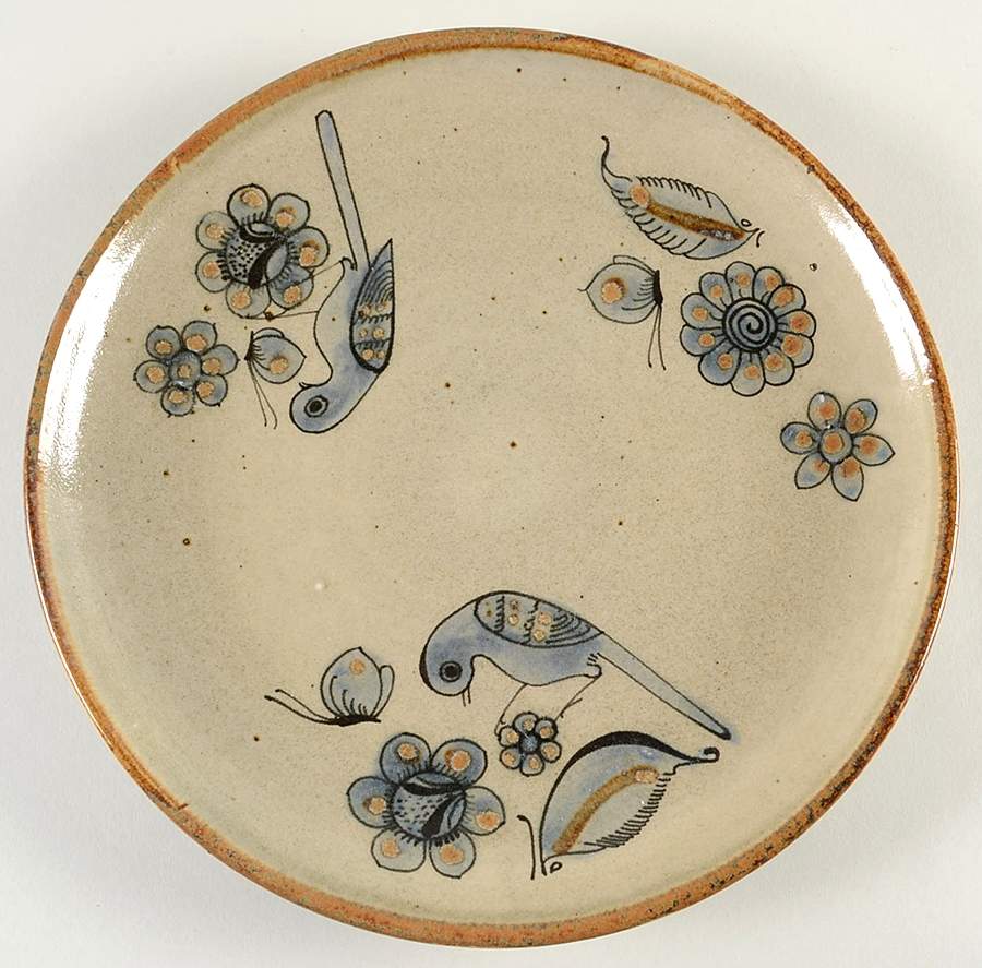 El Palomar Blue 11" Chop Plate (Round Platter) by Ken Edwards Pottery-1