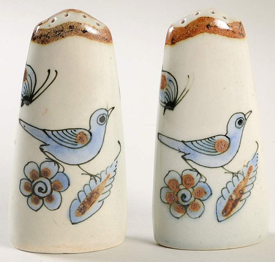 El Palomar Blue Salt & Pepper Set by Ken Edwards Pottery-1