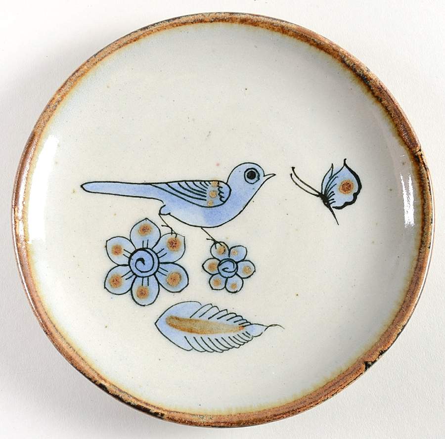 El Palomar Blue Bread & Butter Plate by Ken Edwards Pottery-1