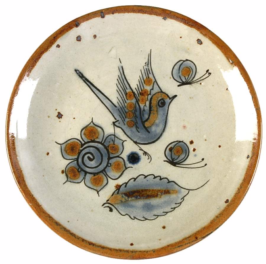 El Palomar Blue Bread & Butter Plate by Ken Edwards Pottery-1