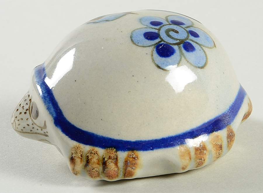 El Palomar Blue Turtle Figurine by Ken Edwards Pottery-1