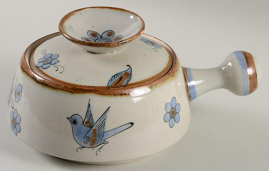 El Palomar Blue 1 Qt Round Covered Casserole by Ken Edwards Pottery-1