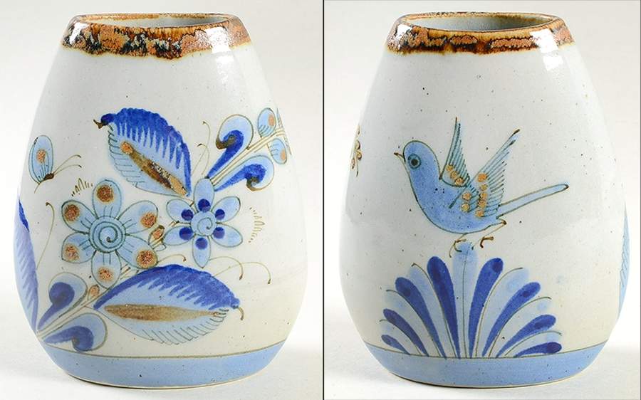El Palomar Blue 5" Vase by Ken Edwards Pottery-1