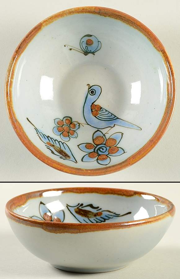 El Palomar Blue Fruit/Dessert (Sauce) Bowl by Ken Edwards Pottery-1