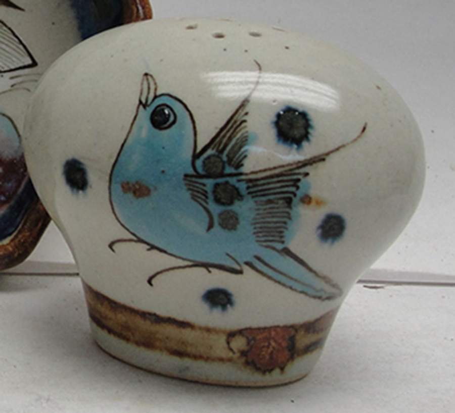 El Palomar Blue Salt Shaker by Ken Edwards Pottery-1