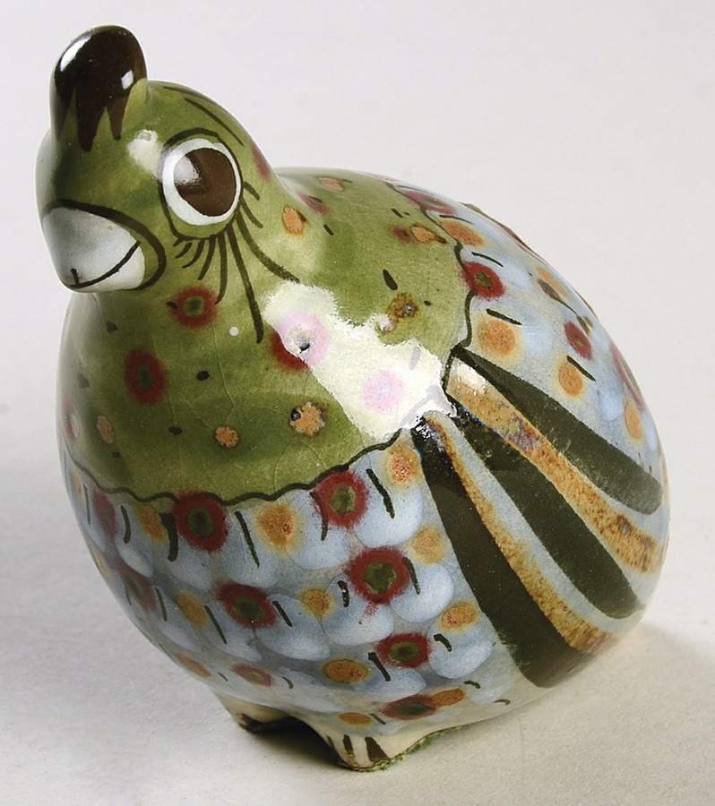 El Palomar Blue Quail Figurine by Ken Edwards Pottery-1