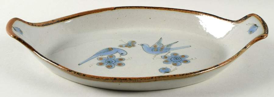 El Palomar Blue 14" Augratin by Ken Edwards Pottery-1