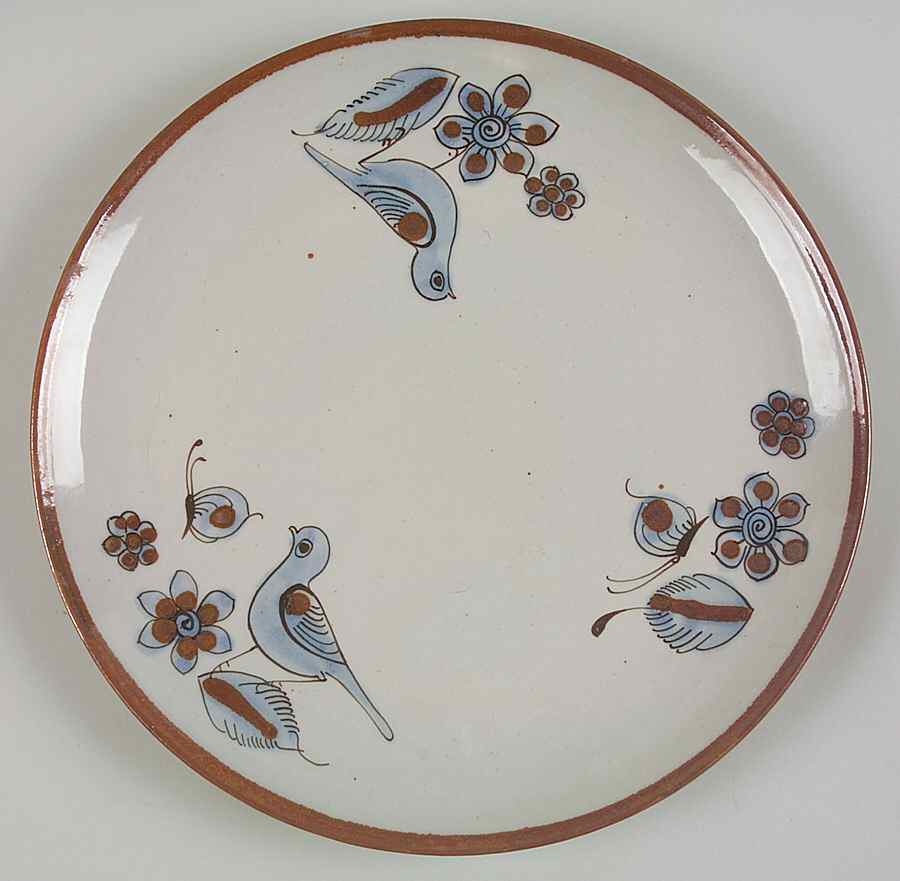 El Palomar Blue 11" Chop Plate (Round Platter) by Ken Edwards Pottery-1