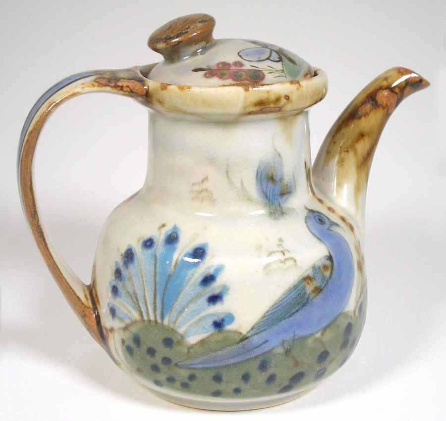 El Palomar Blue Teapot & Lid by Ken Edwards Pottery-1