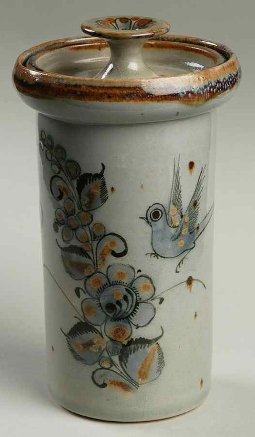El Palomar Blue 6" Storage Jar & Lid by Ken Edwards Pottery-1