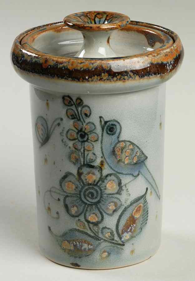 El Palomar Blue 4" Storage Jar & Lid by Ken Edwards Pottery-1