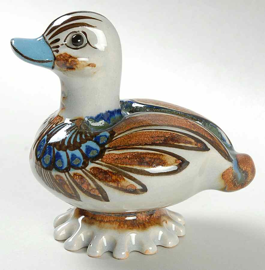 El Palomar Blue Duck Figurine by Ken Edwards Pottery-1