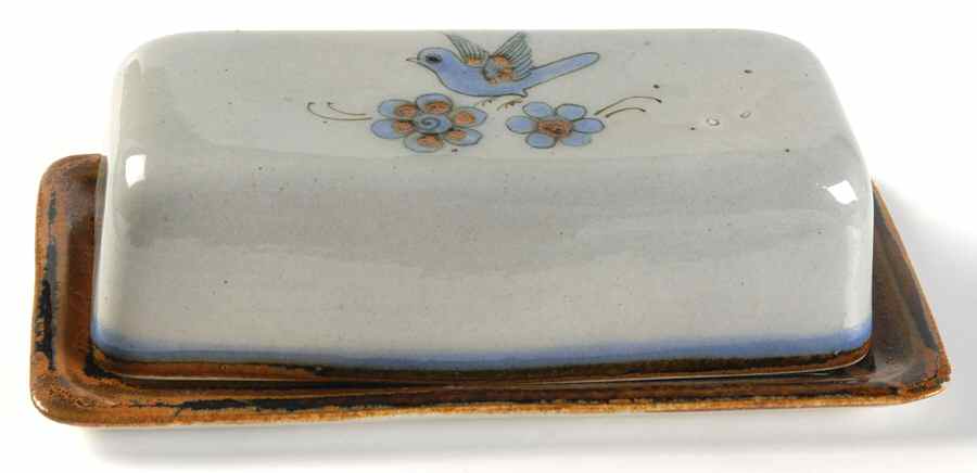 El Palomar Blue 1/4 Lb Covered Butter by Ken Edwards Pottery-1
