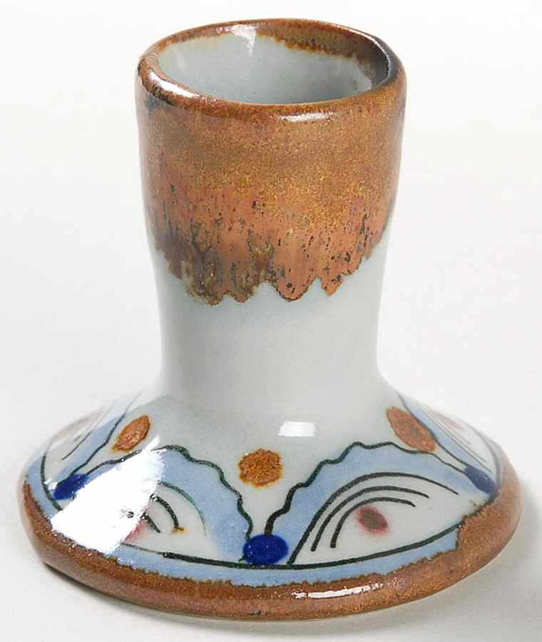 El Palomar Blue 2" Candlestick by Ken Edwards Pottery-1