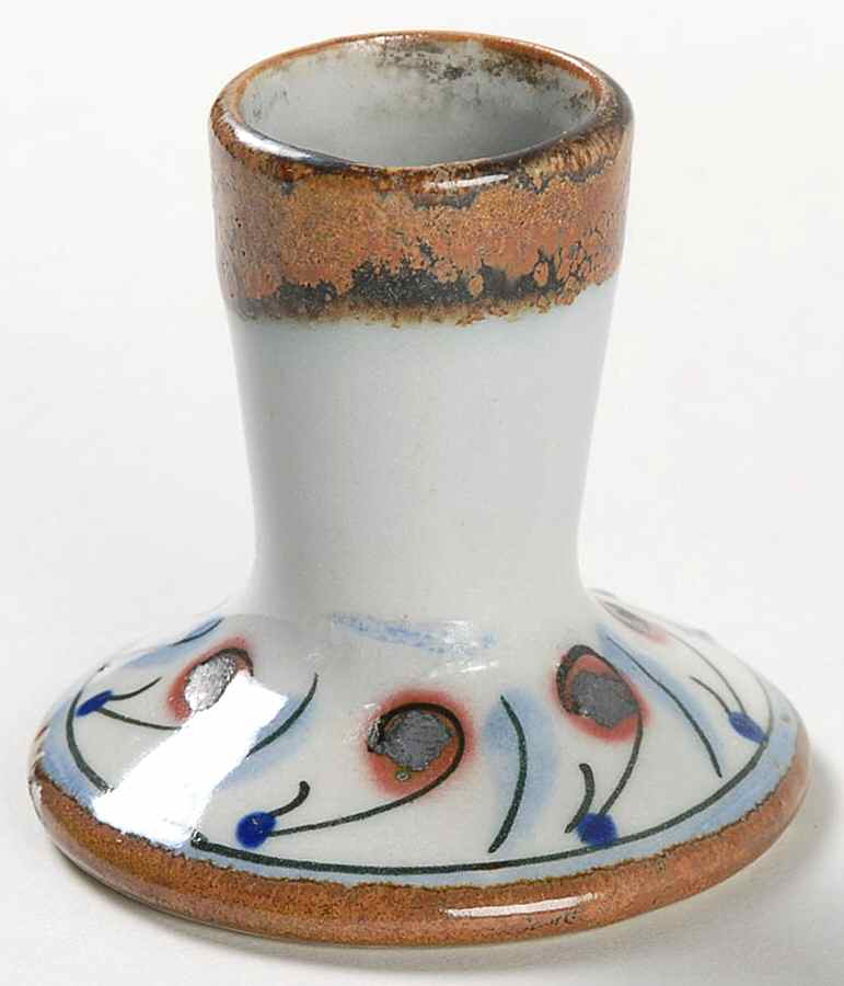 El Palomar Blue 2" Candlestick by Ken Edwards Pottery-1