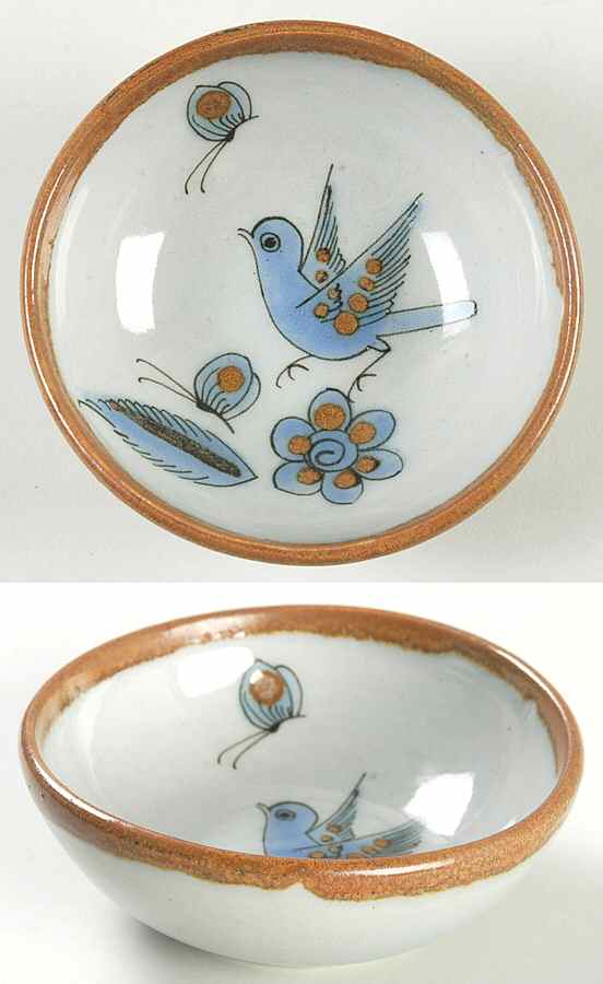 El Palomar Blue Fruit/Dessert (Sauce) Bowl by Ken Edwards Pottery-1