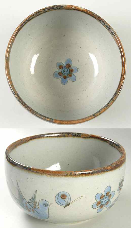 El Palomar Blue 6" Round Vegetable Bowl by Ken Edwards Pottery-1