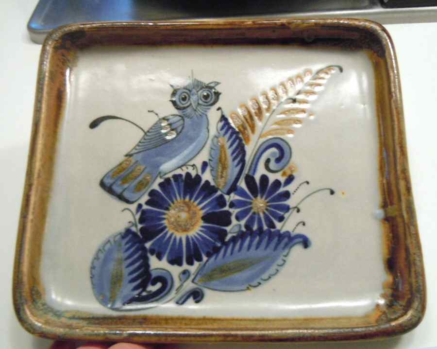 El Palomar Blue 8" Rectangular Serving Platter by Ken Edwards Pottery-1