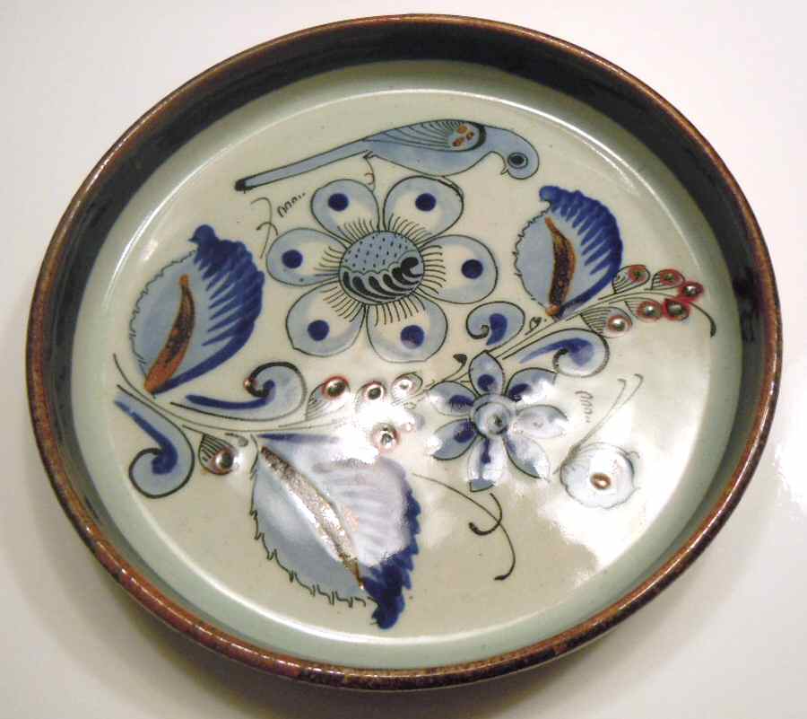 El Palomar Blue Round Tray by Ken Edwards Pottery-1