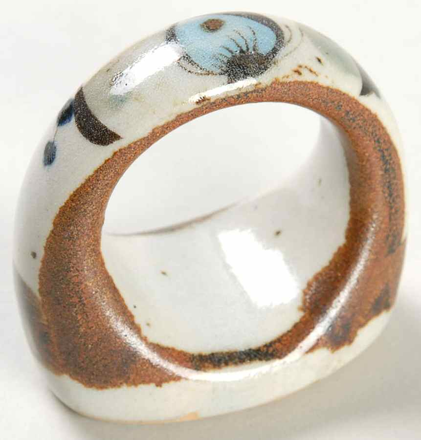 El Palomar Blue Napkin Ring by Ken Edwards Pottery-1