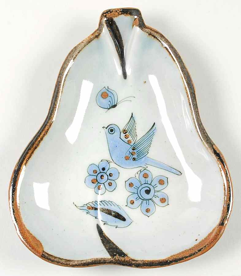 El Palomar Blue Pear Shaped Plate by Ken Edwards Pottery-1